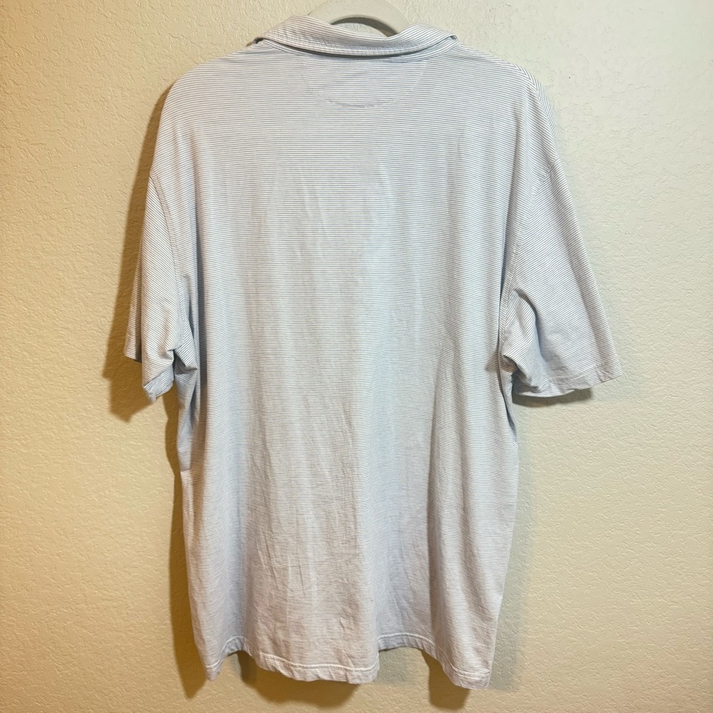 Peter Millar Blue Stripe Polo Pima Cotton Silk XL - Picture 2 of 4